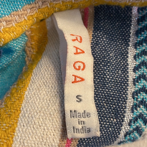 NEW |Raga Anthropologie Boho Marieh Mini Skirt Stripes Pockets Buttons Small - Picture 13 of 13